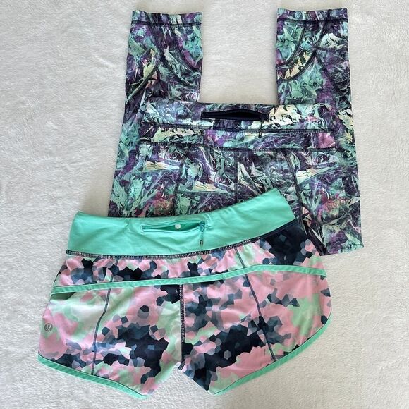 Lululemon Lot Size 4 Speed Short Clouded & Inspire Crop Luxtreme Leggings Bundle - Picture 2 of 9